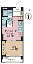 パール世田谷 1DKの間取図画像