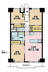 ゾンネンハイム北砂 3LDKの間取図画像