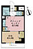 間取り：1DK、専有面積27.85m2、バルコニー面積4.3m2