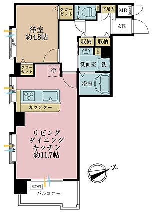 1LDK、専有...