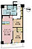 間取り：2LDK、専有面積48.35m2、バルコニー面積5.72m2