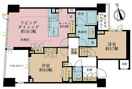 2LDK 間取り