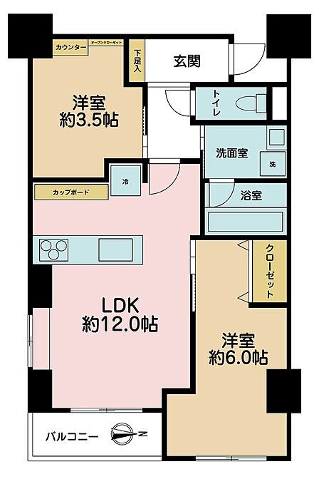 2LDK 間取り