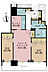 間取り：2LDK、専有面積65m2、バルコニー面積12.83m2