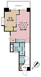 松見坂武蔵野マンション 1LDKの間取図画像