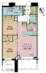 スカイズタワー&ガーデン 2LDKの間取図画像