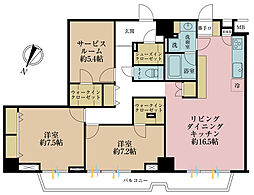 伊勢佐木町レインボーマンション 2SLDKの間取図画像