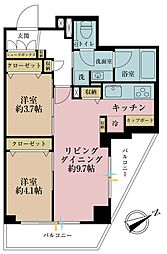 日神パレステージ南大井 2LDKの間取図画像