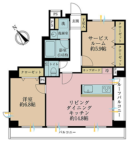 1SLDK 間取り