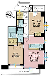 クリオ大通り公園参番館 1SLDKの間取図画像