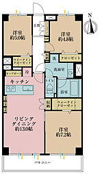 武蔵境スカイハイツ 3LDKの間取図画像