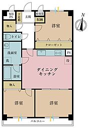 グリーンヒル市川 3DKの間取図画像