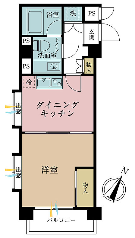 1DK 間取り