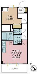越前堀永谷マンション 1LDKの間取図画像