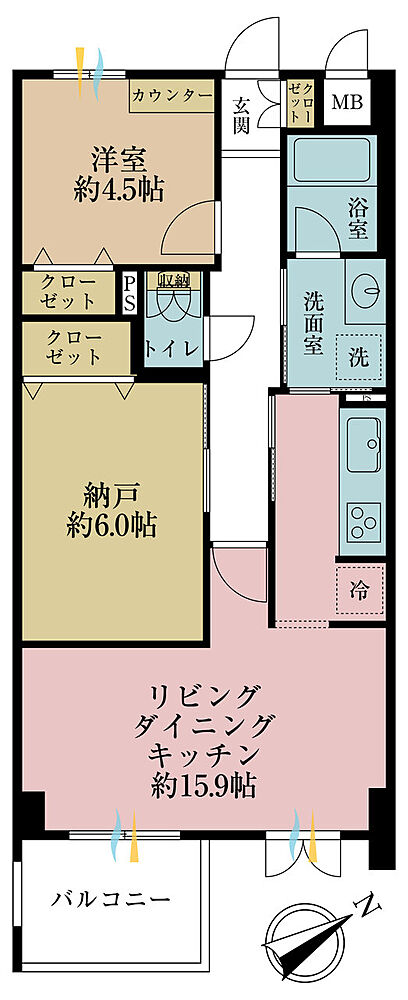 1SLDK 間取り