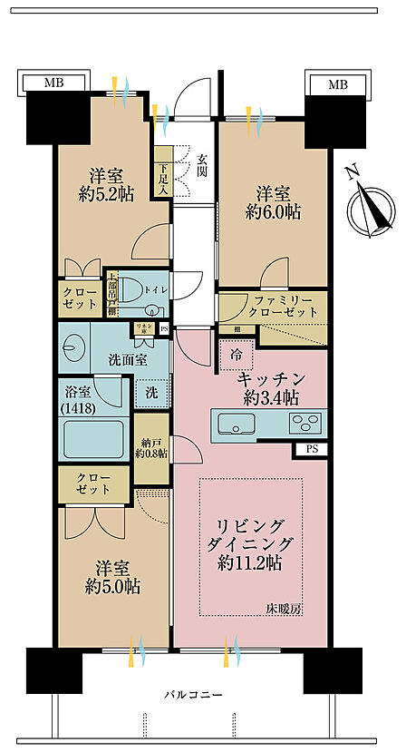 3LDK 間取り