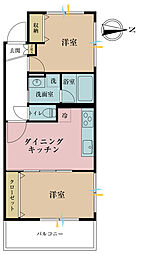 ハピーライフ池袋 2DKの間取図画像