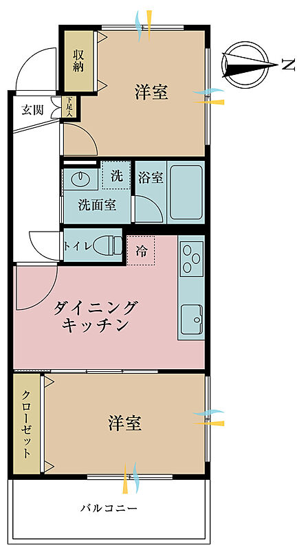2DK 間取り
