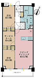 カーサ・ダルテ 3LDKの間取図画像