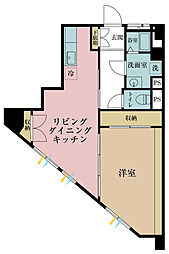 東海第一グリーンパークマンション 1LDKの間取図画像