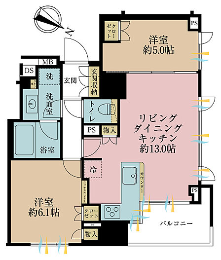 2LDK 間取り