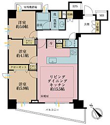 パークハウスアバンシス 3LDKの間取図画像