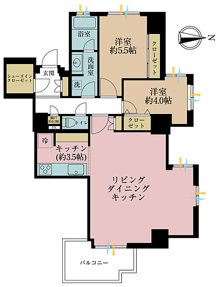 2LDK 間取り