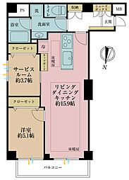 ライオンズマンション一番町 2LDKの間取図画像