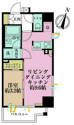 ダイナシティ神保町 1LDKの間取り