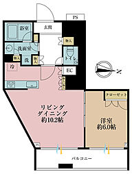 勝どきザ・タワー 1LDKの間取図画像