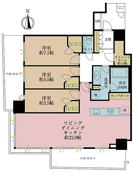 3LDK 間取り