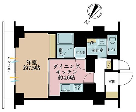 1DK 間取り