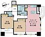 間取り：2LDK、専有面積57.86m2、バルコニー面積5.62m2