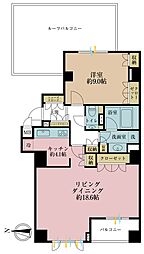 グレンパーク駒場WEST 1LDKの間取図画像