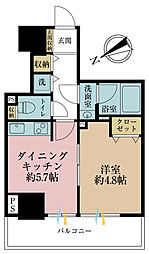 ライオンズタワー池袋 1DKの間取図画像