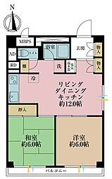 ビューハイム上池台 2LDKの間取図画像