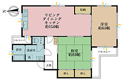 第二さくらコーポ 2LDKの間取図画像