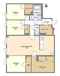エフローレプルミエ武蔵小山 1階3SLDKの間取り
