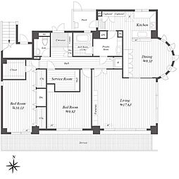 レジデンス等々力 1階2LDKの間取り