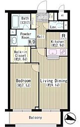 ルミエール中町 2階1LDKの間取り