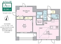 SELENE御殿山 4階2SLDKの間取り
