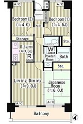 クリケットヒル富ヶ谷 2階3LDKの間取り