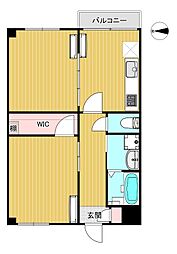 高浜レジデンス 4階2DKの間取り