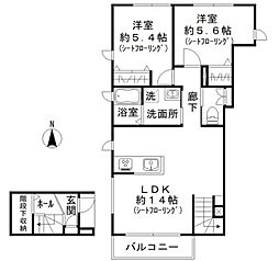 ABIII 2階2LDKの間取り