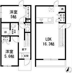 フォレストメゾン大岡山 1階2LDKの間取り