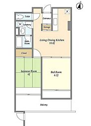 目黒LFV 3階2LDKの間取り