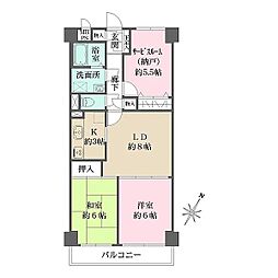 ニックハイム北品川 2SLDKの間取図画像