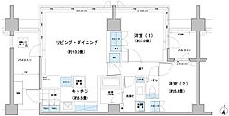 ガーデニエール砧レジデンス 2LDKの間取図画像
