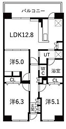 アクティ目黒駅前2号棟 3LDKの間取図画像