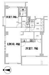 クールセリシエ 2LDKの間取図画像